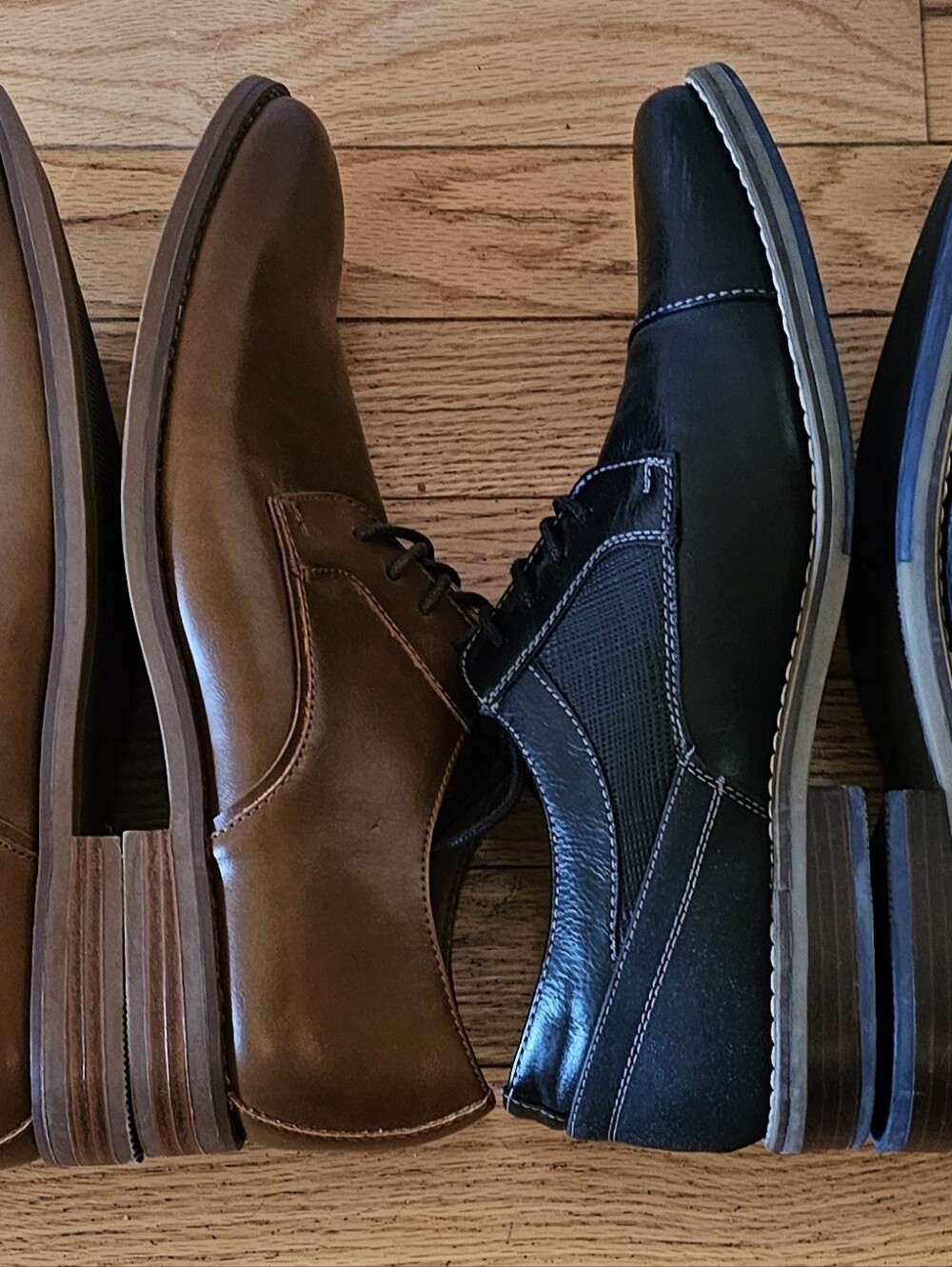 2 pr Bundle Shoes Men's Apt. 9 Brown & Sonoma Black Dress/work Shoes Sz 9 - Picture 3 of 16